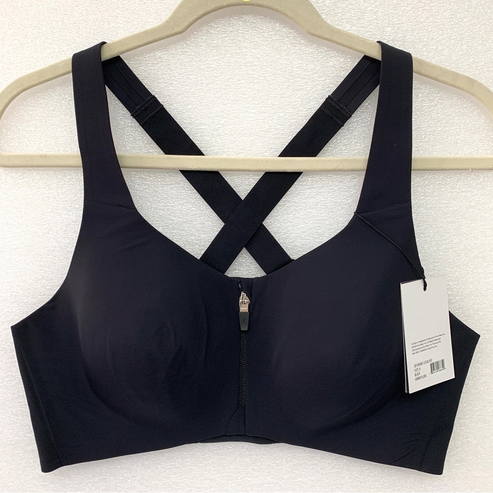 KNIX Catalyst Front Zip Sports Bra - 6++ Black
